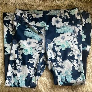 Jockey Navy and Mint Floral Leggings